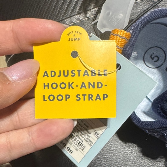 Cat & Jack Navy Blue Kids Sneakers Adjustable Hook and Loop Strap - Picture 3 of 4